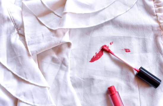Make up stains on white clothing.